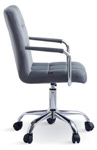 EMWOmeble Krzesło obrotowe welurowe HARIS (DC-6096H) / szary #20
