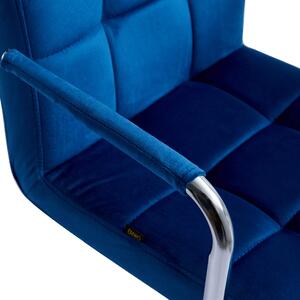 EMWOmeble Krzesło obrotowe welurowe HARIS (DC-6096H) / granatowe #64