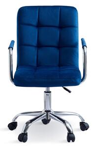 EMWOmeble Krzesło obrotowe welurowe HARIS (DC-6096H) / granatowe #64