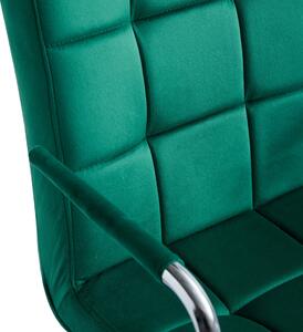EMWOmeble Krzesło obrotowe welurowe HARIS (DC-6096H) / zielone #56