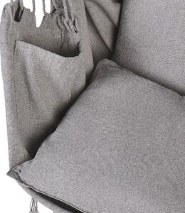 Fotel wiszący hamak krzesło brazylijskie w stylu boho huśtawka jasnoszary Bonea Beliani