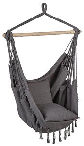 Fotel wiszący hamak krzesło brazylijskie w stylu boho huśtawka szary Bonea Beliani