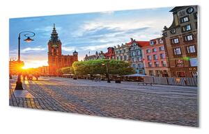 Obraz na szkle Gdańsk Stare miasto wschód słońca