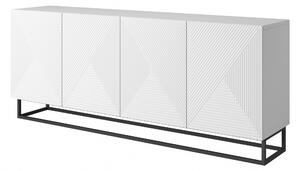 Komoda Asha 200 cm z metalowym stelażem - biały mat