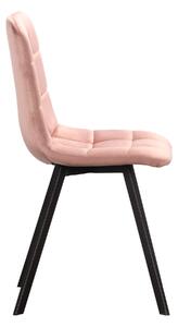 EMWOmeble Krzesło tapicerowane welurowe ART820 różowe
