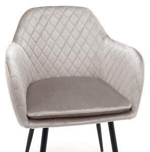 MebleMWM Krzesło tapicerowane 8174-2 jasny szary welur