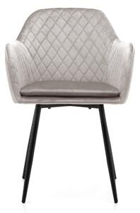 MebleMWM Krzesło tapicerowane 8174-2 jasny szary welur