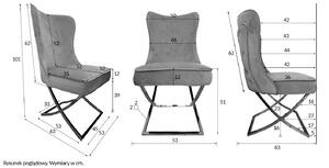 MebleMWM Krzesło Glamour na srebrnych nogach Y-2010 beż #5 welur