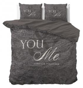 POŚCIEL PURE COTTON - Love For You and Me Antracyt 200x220