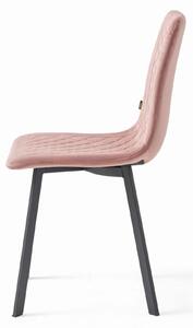 MebleMWM Krzesło tapicerowane DC-6500 | Welur | Różowy #44 | Outlet
