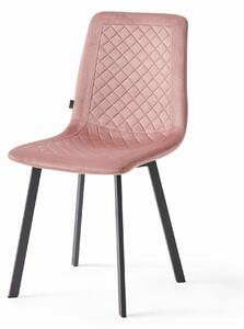EMWOmeble Krzesło różowe DC-6500 czarne nogi
