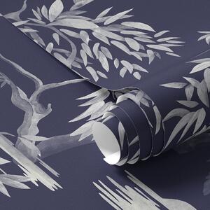 Tapety Ptaki na gałęzi na ciemnoniebieskim tle, Tapety Zwierzęta, Tapety Ptaki, a01116v1 : Uwalls.pl