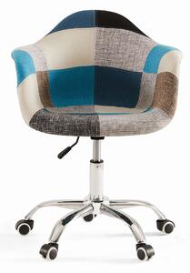 MebleMWM Krzesło obrotowe ART105C patchwork niebieski