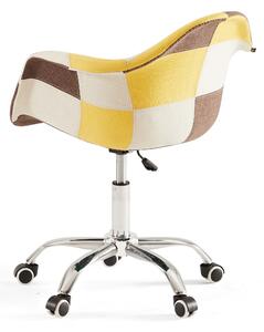 MebleMWM Krzesło obrotowe do biurka ART105C żółty patchwork