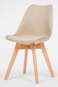 MebleMWM Krzesło skandynawskie 53E-7 | Beżowy | Drewniane nogi | Outlet