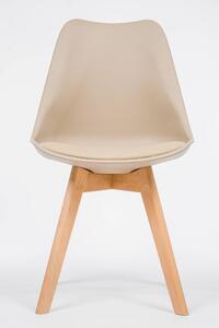 MebleMWM Krzesło skandynawskie 53E-7 | Beżowy | Drewniane nogi | Outlet