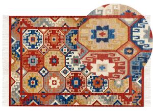Dywan wełniany kilim ręcznie robiony z frędzlami 200 x 300 cm wielokolorowy Lusarat Beliani