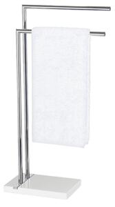 Stojak na ręczniki NOBLE WHITE - 2 ramienny, chromowany, WENKO