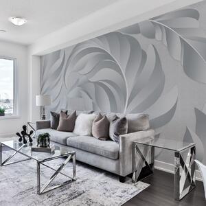 Fototapety duże teksturowane pióra w odcieniach szarości, Fototapety 3D, Fototapety 3d liście, w05231v3 : Uwalls.pl