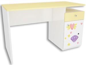 Biało-żółte biurko dla dziecka Lili 3X - 3 kolory