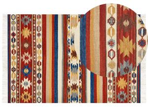 Dywan wełniany kilim ręcznie tkany z frędzlami 200 x 300 cm wielokolorowy Jrarat Beliani