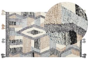 Dywan prostokątny w stylu boho 80 x 150 cm wełniany kilim wielokolorowy Aygezard Beliani