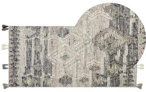 Dywan prostokątny w stylu boho 80 x 150 cm wełniany kilim szary Aratashen Beliani
