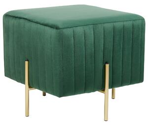 Glamour puf stołek tapicerowany welurowy złote metalowe nogi zielony Dayton Beliani