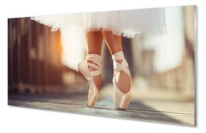 Obraz na szkle Białe baletki kobieta nogi