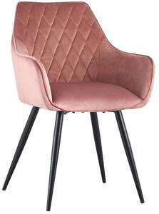 Krzesło Tapicerowane Carbo - Welur Różowe Dostawa 0Zł