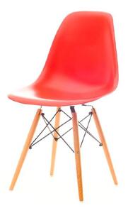 Krzesło do jadalni z tworzywa mpc wood czerwone