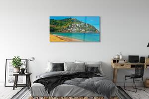 Obraz na szkle Hiszpania Plaża góry miasto