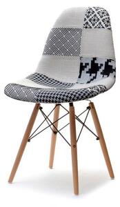 Tapicerowane krzesło z deseniem mpc wood tap patchwork 2