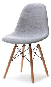 Tapicerowane krzesło z deseniem mpc wood tap szare