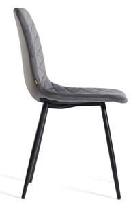 MebleMWM Krzesło tapicerowane szare DC-6400 POPIEL WELUR 21