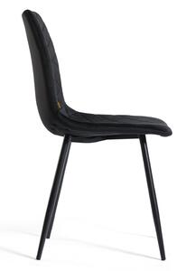 MebleMWM Krzesło tapicerowane czarne DC-6400 CZARNY WELUR 66