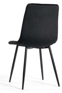 MebleMWM Krzesło tapicerowane czarne DC-6400 CZARNY WELUR 66