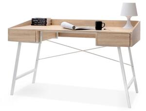 Małe drewniane biurko komputerowe skandynawskie eslov dąb sonoma