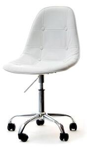 Krzesło obrotowe mpc move tap biały skóra ekologiczna, podstawa chrom