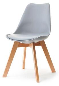 Skandynawskie krzesło z tworzywa luis wood szare