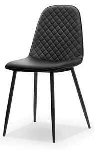 Krzesło skal czarny skóra ekologiczna, podstawa czarny