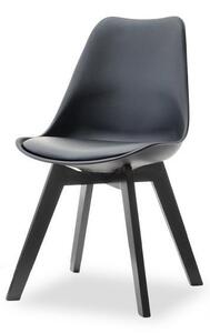 Czarne krzesło do jadalni plastikowe na drewnianej nodze luis wood czarny