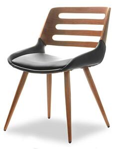 Eleganckie krzesło gięte do jadalni lub salonu drewniane z ekoskóry kansas