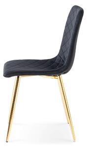 MebleMWM Krzesło czarne , złote nogi DC-6400 welur #66