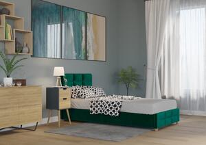 Łóżko 90x200 Tapicerowane Bergamo + Pojemnik | Tkaniny i Kolory Do Wyboru