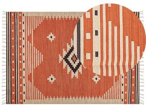 Dywan bawełniany kilim geometryczny wzór dwustronny 160 x 230 cm wielokolorowy Gavar Beliani