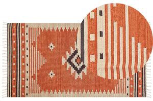 Dywan bawełniany kilim geometryczny wzór dwustronny 80 x 150 cm wielokolorowy Gavar Beliani
