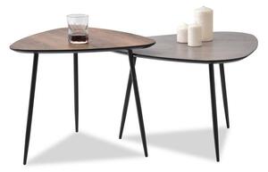 Komplet modnych stolików rosin xl beton + rosin s orzech