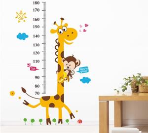 Naklejka na ścianę "Miarka dziecięca - Żyrafa" 100x180 cm