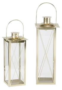 Złote lampiony FAROL, 2 metalowe latarenki